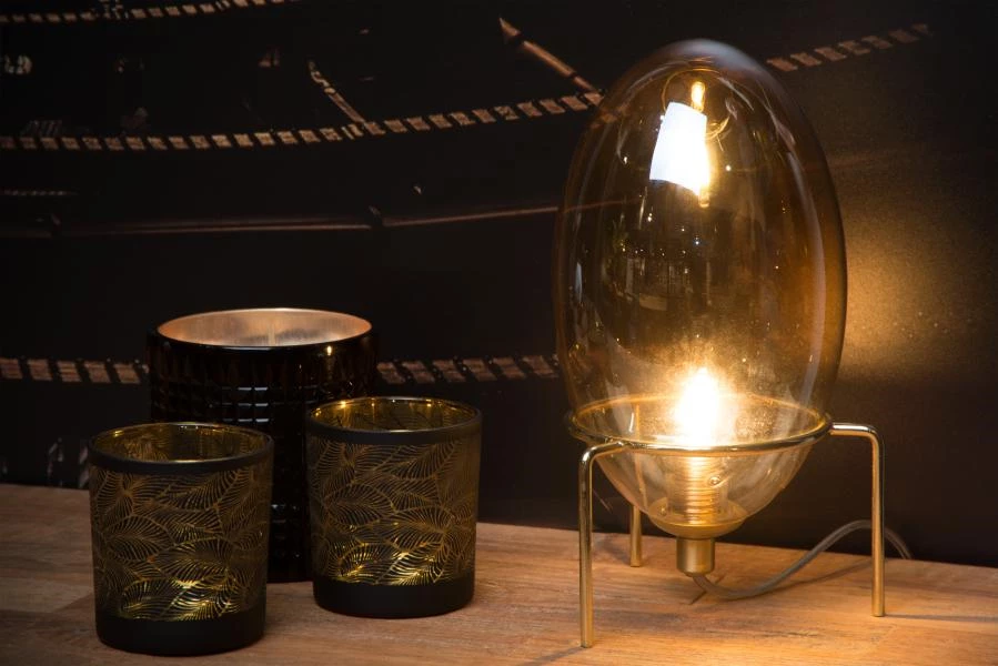 Lucide EXTRAVAGANZA BELLISTER - Lampe de table - Ø 13 cm - 1xG9 - Ambre - SFEER 1
